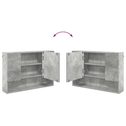 Badrumsmöbelset 4 pcs Betonggrå Konstruktions trä och metall