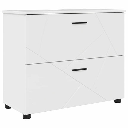 Badrumsmöbelset med låda med hylla 4 pcs Högblanka vita