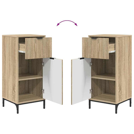 Badrumsmöbelset 2 pcs Sonoma-ek Konstruktions trä och metall