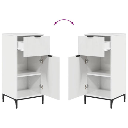 Badrumsmöbelset med låda med hylla 2 pcs Högblanka vita