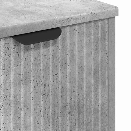 Badrumsmöbelset med låda 3 pcs Betonggrå Konstruerat trä