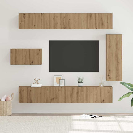 TV-bänkset 8 st Artisan Ek Konstruerat trä