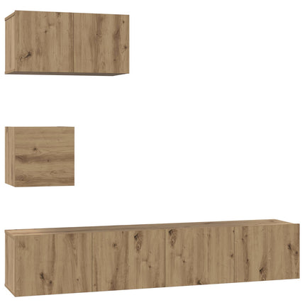 TV-bänkset Väggmonterad 3 pcs Artisan Ek Konstruerat trä