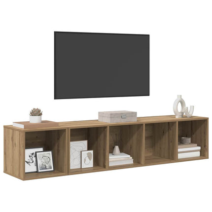 TV-bänkset Väggmonterad 2 pcs Artisan Ek Konstruerat trä