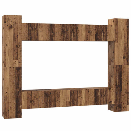TV-bänkset 10 pcs Gammalt trä 30,5 x 30 x 90 cm Konstruerat trä