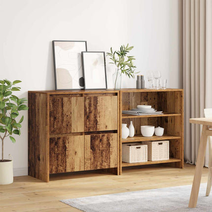 Sideboard 2 pcs Gammalt trä 70 x 41 x 75 cm Konstruerat trä