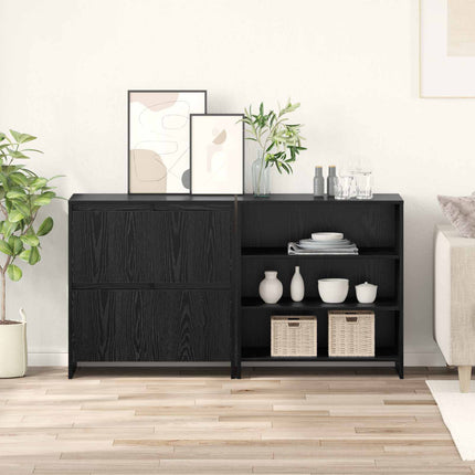 Sideboard 2 pcs Svart Ek 70 x 41 x 75 cm Konstruerat trä