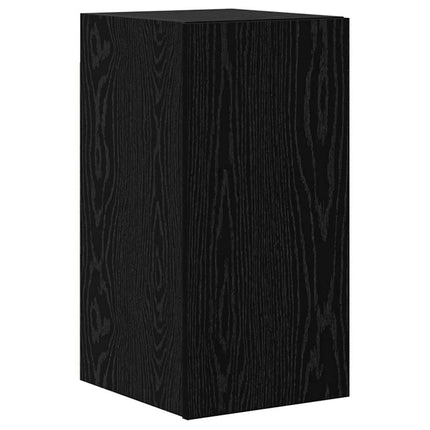Vägg TV Skåp 3 pcs 100 x 30 x 30 cm Svart Ek Konstruerat trä