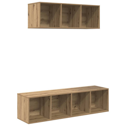 TV-bänkset Väggmonterad 2 pcs Artisan Ek Konstruerat trä