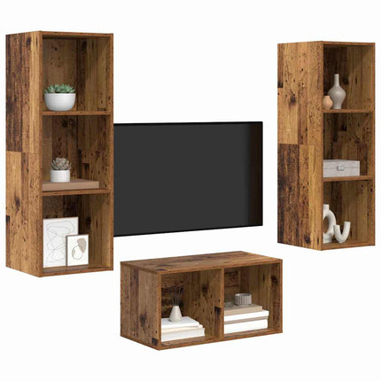 TV-bänkset Gammalt trä 37 x 37 x 107 cm Konstruerat trä