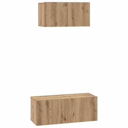 TV-bänkset Väggmonterad 2 pcs Artisan Ek Konstruerat trä
