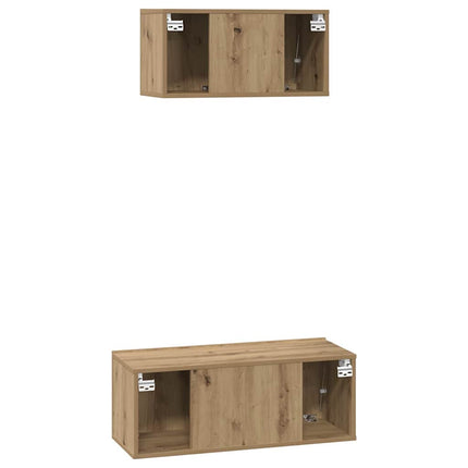 TV-bänkset Väggmonterad 2 pcs Artisan Ek Konstruerat trä