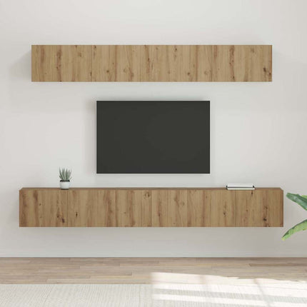 TV-bänkset Väggmonterad 5 pcs Artisan Ek Konstruerat trä