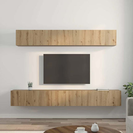 TV-bänkset Väggmonterad 5 pcs Artisan Ek Konstruerat trä
