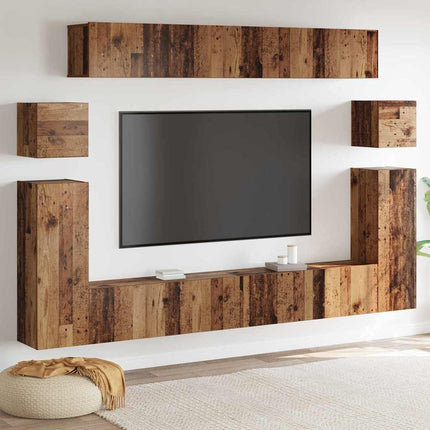 TV Enheter Väggmonterad 4 pcs Gammalt trä Konstruerat trä
