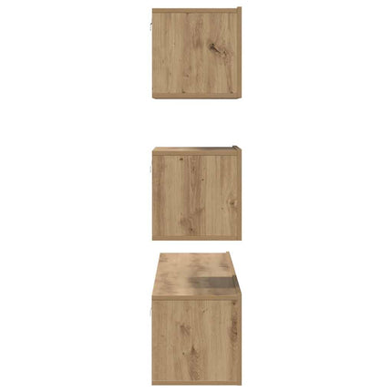 TV-bänkset Väggmonterad 4 pcs Artisan-ek Konstruerat trä
