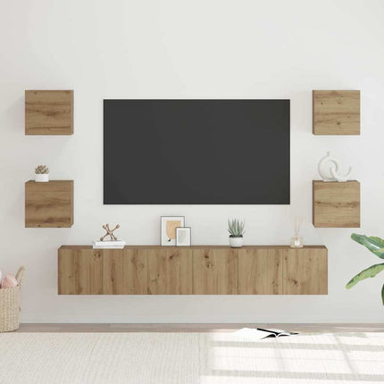 TV-bänkset 7 st Artisan Ek Konstruerat trä