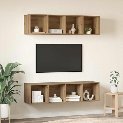 TV-bänkset Väggmonterad 3 pcs Artisan Ek Konstruerat trä
