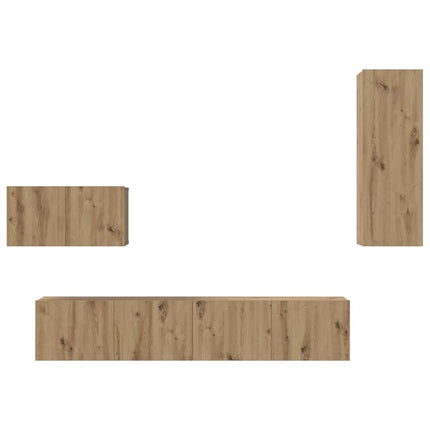 Vägg TV Skåp Väggmonterad 4 pcs Artisan Ek Konstruerat trä