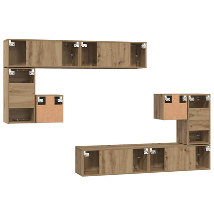 TV Enheter Väggmonterad 4 pcs Artisan Ek Konstruerat trä