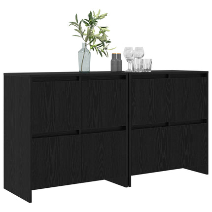 Skåp 2 pcs Svart ek 70 x 41 x 75 cm Konstruerat trä