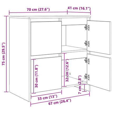 Skåp 2 pcs artisan ek 70 x 41 x 75 cm Konstruerat trä