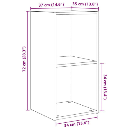 TV-bänkset 2 pcs Gammalt trä 37 x 35 x 72 cm Konstruerat trä