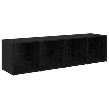 TV-bänkset 2 pcs Svart Ek 37 x 35 x 72 cm Konstruerat trä
