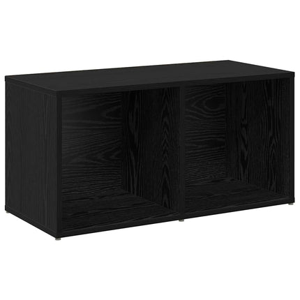TV-bänkset 2 pcs Svart Ek 37 x 35 x 72 cm Konstruerat trä
