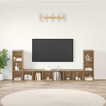 TV-bänkset 4 pcs Artisan Ek 37 x 35 x 107 cm Konstruerat trä