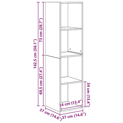 TV-bänkset 2 pcs Gammalt trä 37 x 37 x 142,5 cm Konstruerat trä