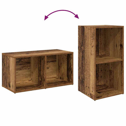 TV-bänkset 4 pcs Gammalt trä 37 x 37 x 72 cm Konstruerat trä