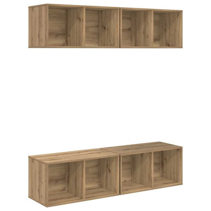 TV-bänkset 4 pcs Artisan Ek 37 x 37 x 72 cm Konstruerat trä