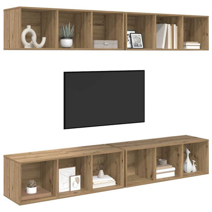 TV-bänkset 4 pcs Artisan Ek 37 x 37 x 107 cm Konstruerat trä