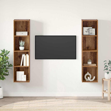 TV-bänkset 2 pcs Brun 37 x 37 x 142,5 cm Konstruerat trä