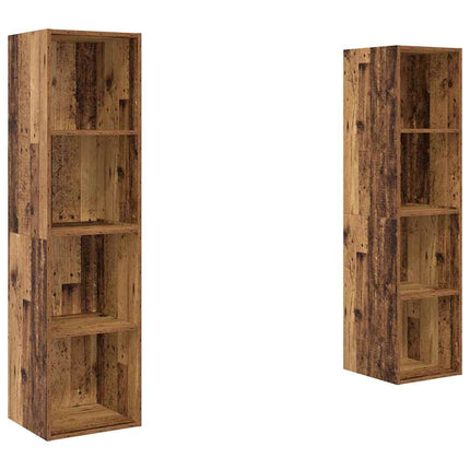 TV-bänkset 2 pcs Brun 37 x 37 x 142,5 cm Konstruerat trä