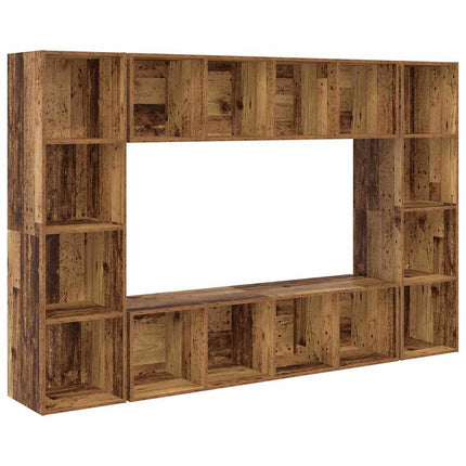 TV-bänkset 4 pcs Brun 37 x 37 x 142,5 cm Konstruerat trä