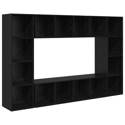 TV-bänkset 4 pcs Svart 37 x 37 x 142,5 cm Konstruerat trä