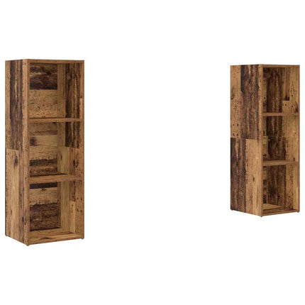 TV-bänkset 2 pcs Gammalt trä 107 x 35 x 37 cm Konstruerat trä