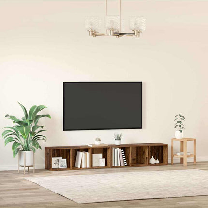 TV-bänkset 2 pcs Gammalt trä 37 x 35 x 107cm Konstruerat trä