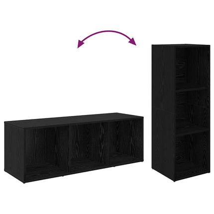 TV-bänkset 2 st 37 x 35 x 107cm Svart Ek