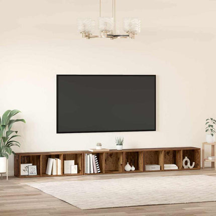 TV-bänkset 3 pcs Gammalt trä 37 x 35 x 107 cm Konstruerat trä