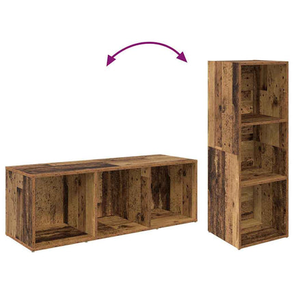 TV-bänkset 3 pcs Gammalt trä 37 x 35 x 107 cm Konstruerat trä