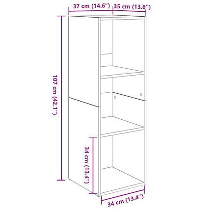 TV-bänkset 3 pcs Svart Ek 37 x 35 x 107 cm Konstruerat trä