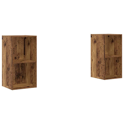 TV-bänkset 2 pcs Gammalt trä 37 x 37 x 72 cm Konstruerat trä
