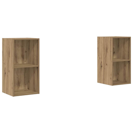 TV-bänkset 2 st 37 x 37 x 72 cm Artisan Ek