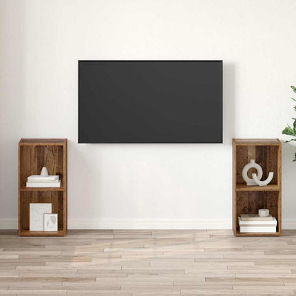 TV-bänkset 2 pcs Gammalt trä 72 x 35 x 36,5 cm Konstruerat trä