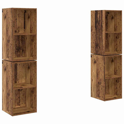 TV-bänkset 4 pcs Gammalt trä 37 x 37 x 72 cm Konstruerat trä