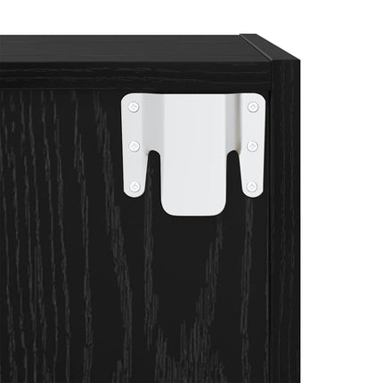 TV-bänkset 4 pcs Svart Ek 37 x 37 x 72 cm Konstruerat trä