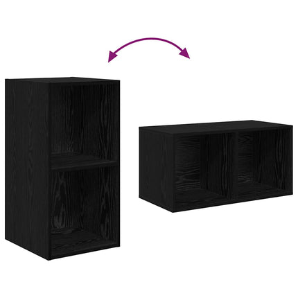 TV-bänkset 4 pcs Svart Ek 37 x 37 x 72 cm Konstruerat trä